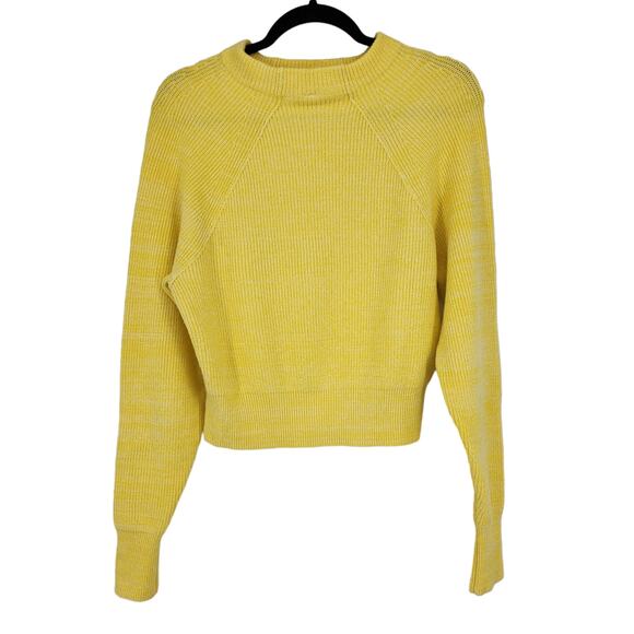 Free People Women's Yellow Ribbed Too Good Pullover Knit Sweater Size XS - Picture 6 of 6